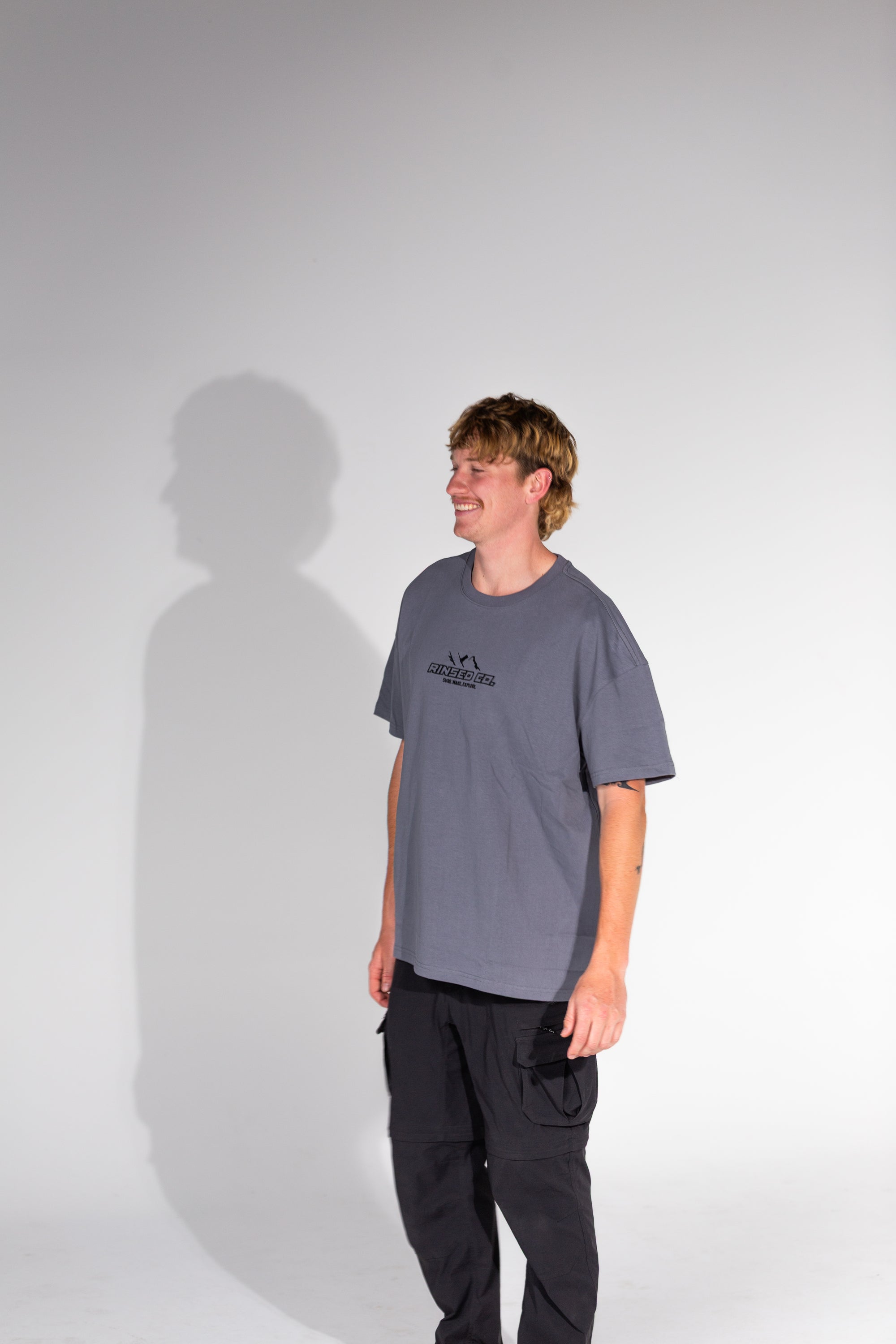 Stone grey heavy box tee