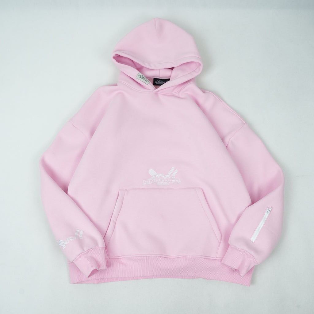 baby pink dwr water resistant ultimate snow hoodie