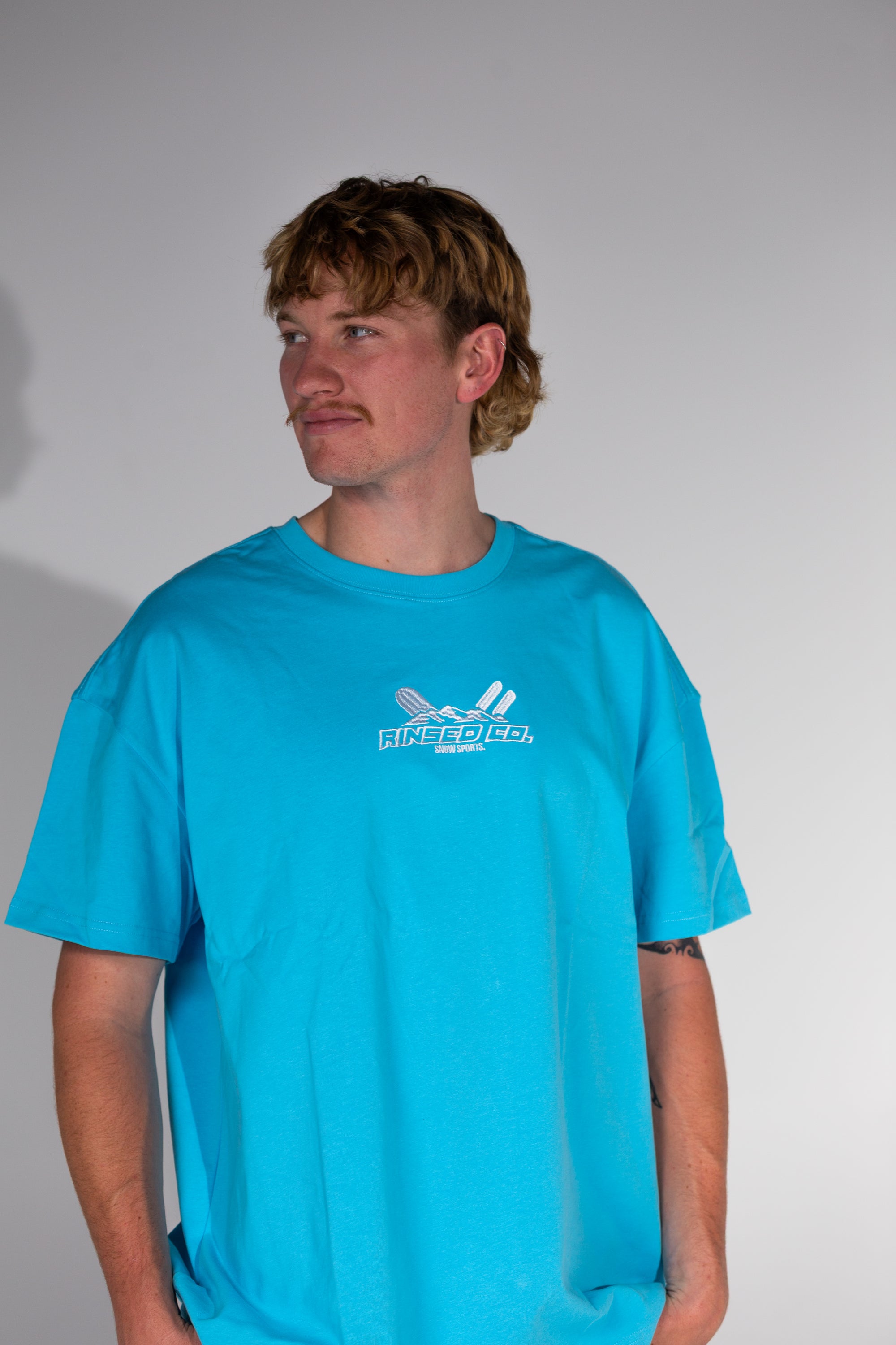 Baby blue heavy box tee