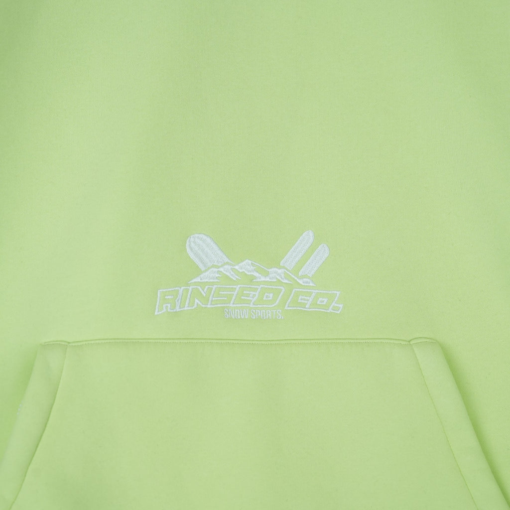 lime green dwr water resistant ultimate snow hoodie