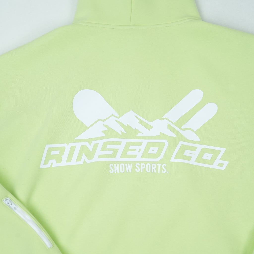 lime green dwr water resistant ultimate snow hoodie