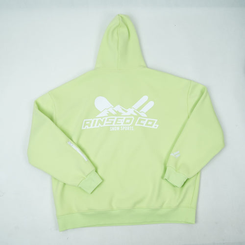 lime green dwr water resistant ultimate snow hoodie