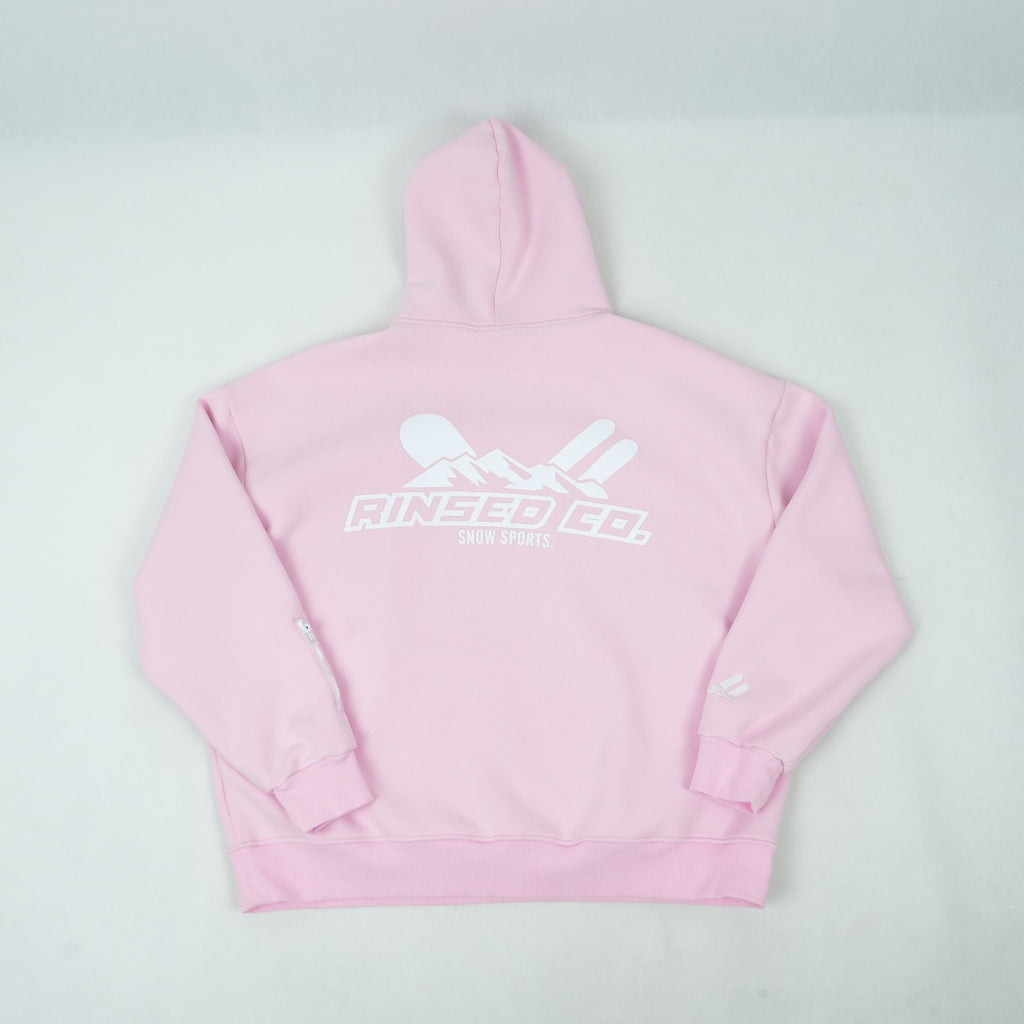 baby pink dwr water resistant ultimate snow hoodie